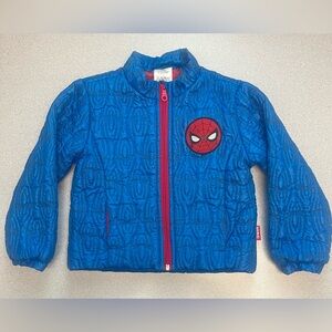 Disney Marvel Spider-Man Quilted Full-Zip Jacket Toddler Size 3T Red Blue